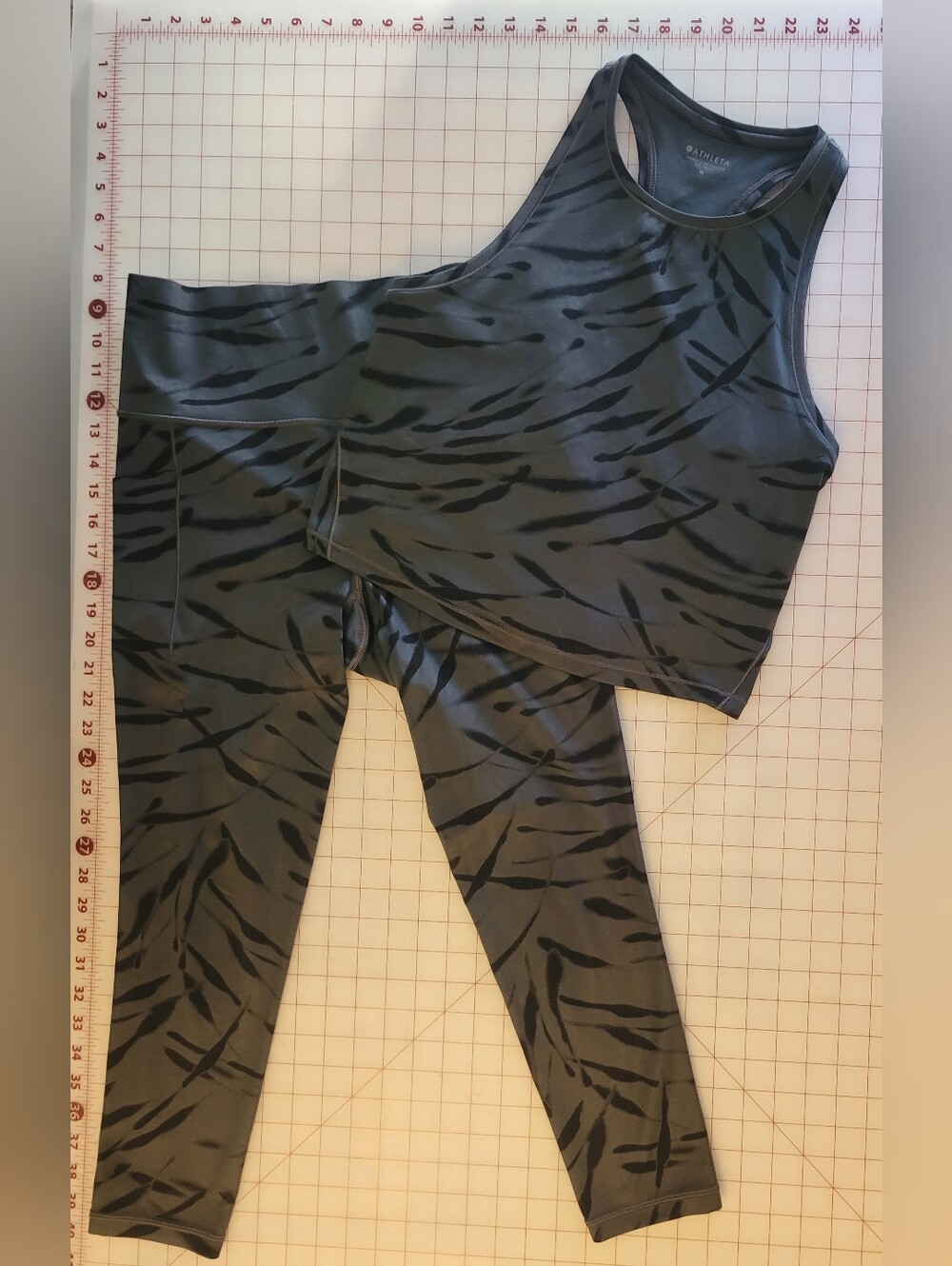 Athleta Black Tiger-Print High-Rise Leggings & Tank Set